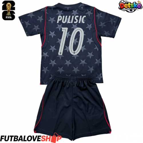 Dres Spojené štáty Christian Pulisic #10 Preč pre deti MS 2026 Krátky Rukáv (+ trenírky)